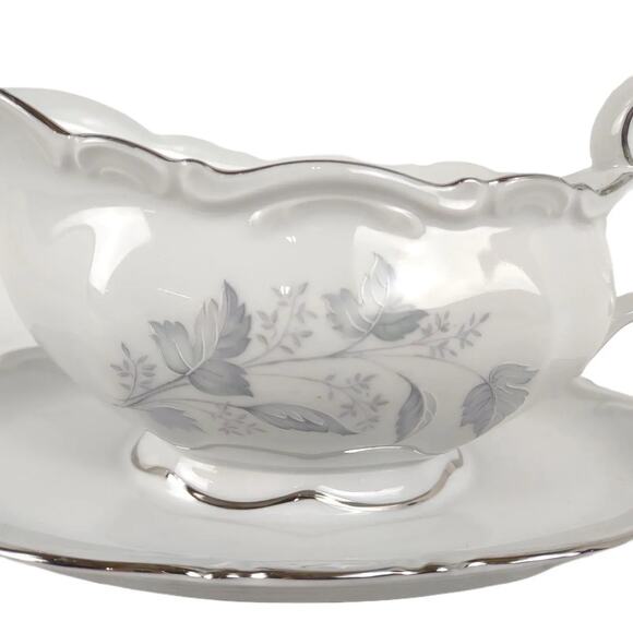 Vintage Mitterteich Bavaria Germany MONIKA Gravy Boat with Underplate Porcelain - Picture 2 of 6